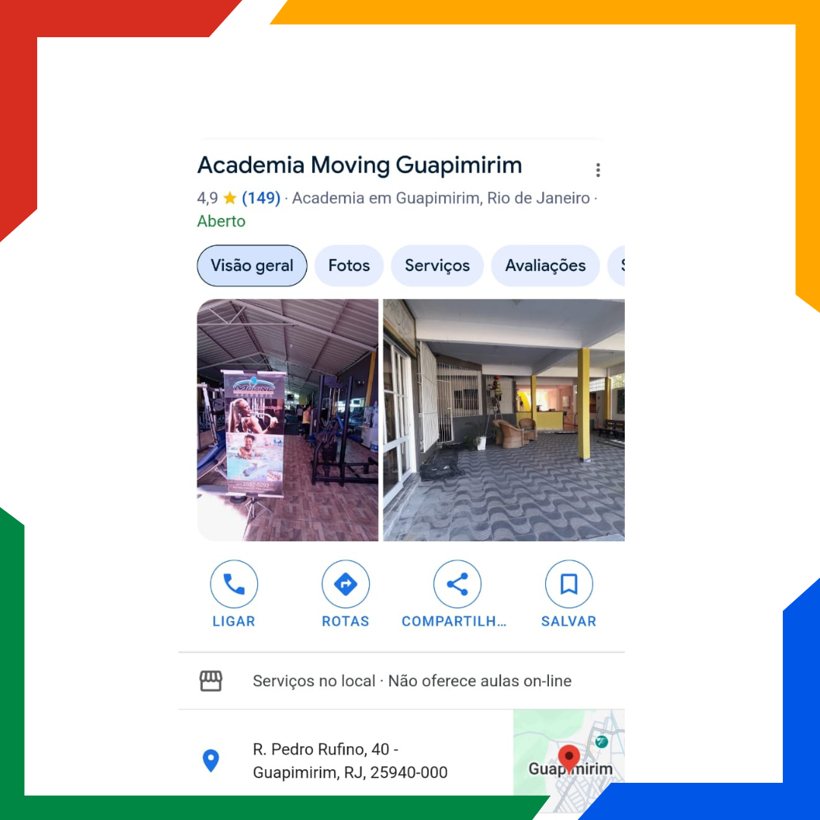 Perfil da Academia Moving Guapimirim no Google com nota 4,9